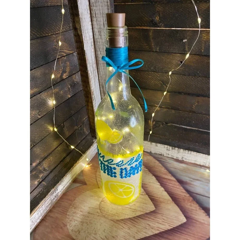 Handmade Lighted Wine Bottle 